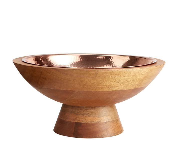 Copper And Wood Fruit Bowl Pottery Barn