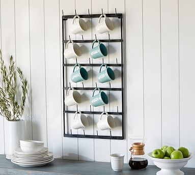 Vintage Blacksmith Wall Mug Rack - Large