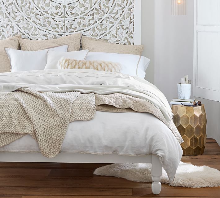 Belgian Flax Linen Contrast Duvet Cover Sham White Belgian Flax Linen Contrast Duvet Cover Sham White Pottery Barn