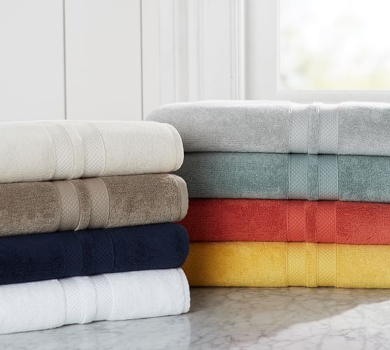 PB Organic Bath Towel White Pottery Barn