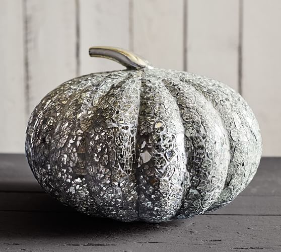 Glass Mosaic Pumpkin Halloween Decorations Pottery Barn