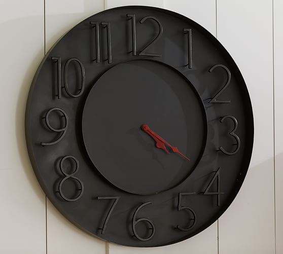 Modern Black Metal Wall Clock Pottery Barn