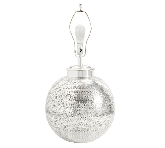 Nori Hammered Table Lamp Base - Antique Silver | Pottery Barn