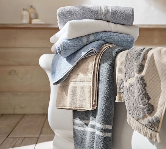 Heathered Hydrocotton Bath Towel Light Gray Pottery Barn