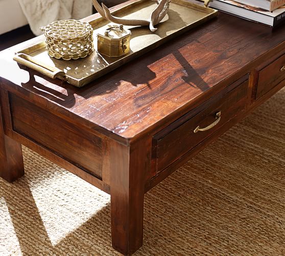 Bowry Reclaimed Wood Coffee Table Pottery Barn