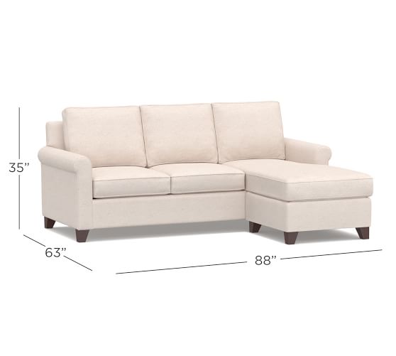Cameron Roll Arm Upholstered Sofa with Reversible Chaise Sectional
