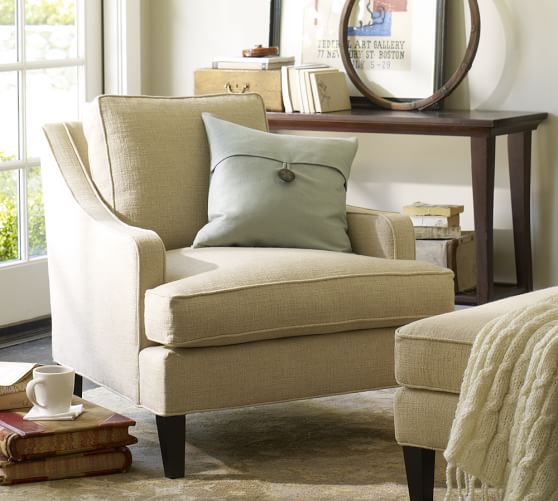 Landon Upholstered Armchair Pottery Barn