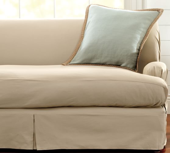 Separate Seat T Arm Cushion Loose Fit Slipcover Twill