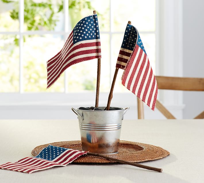 Liberty Burlap Flag - Set of 4