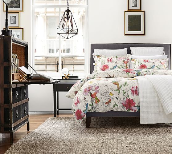 Fillmore Square Upholstered Bed Pottery Barn