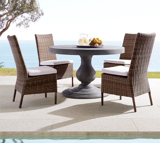 Geneva Concrete Round Dining Table Pottery Barn