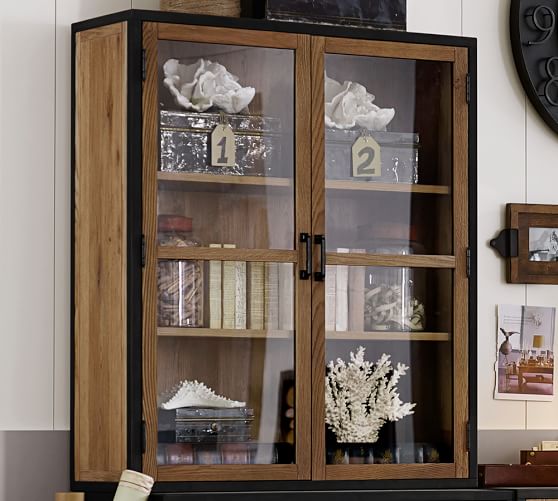 Lincoln Double Glass Door Hutch Pottery Barn