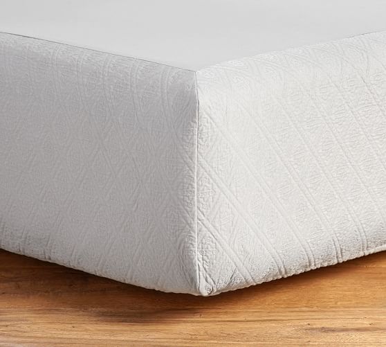Reeve Matelasse Organic Cotton Boxspring Cover Pottery Barn