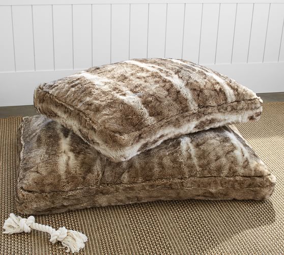 Faux Fur Pet Bed Cover Caramel Ombre Pottery Barn