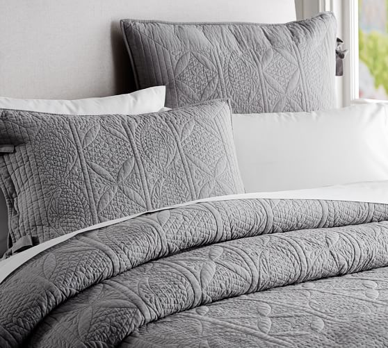 Hanna Cotton Linen Blend Quilt & Shams Pottery Barn