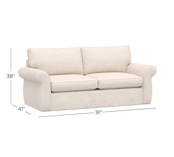 Pearce Roll Arm Slipcovered Sleeper Sofa with Memory Foam Mattress