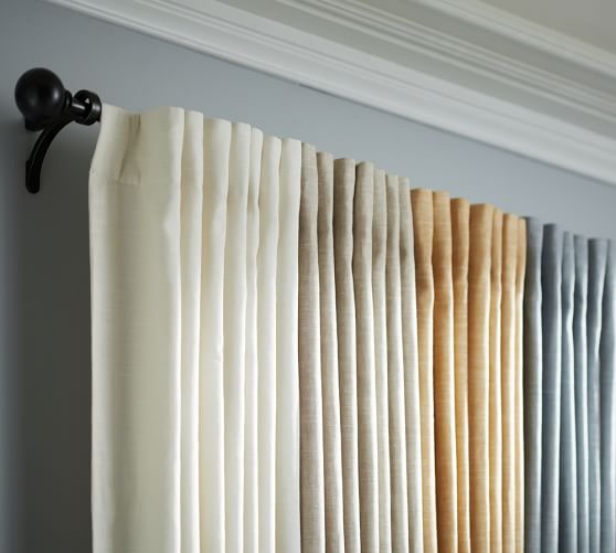 Emery Linen Poletop Drape 100 X 96 White Pottery Barn