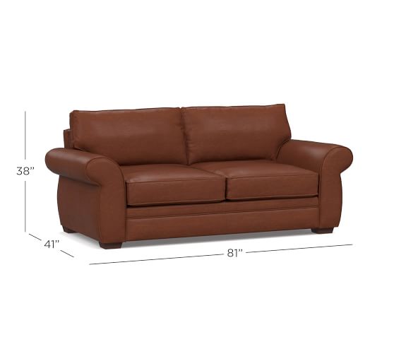 Pearce Roll Arm Leather Sleeper Sofa Pottery Barn