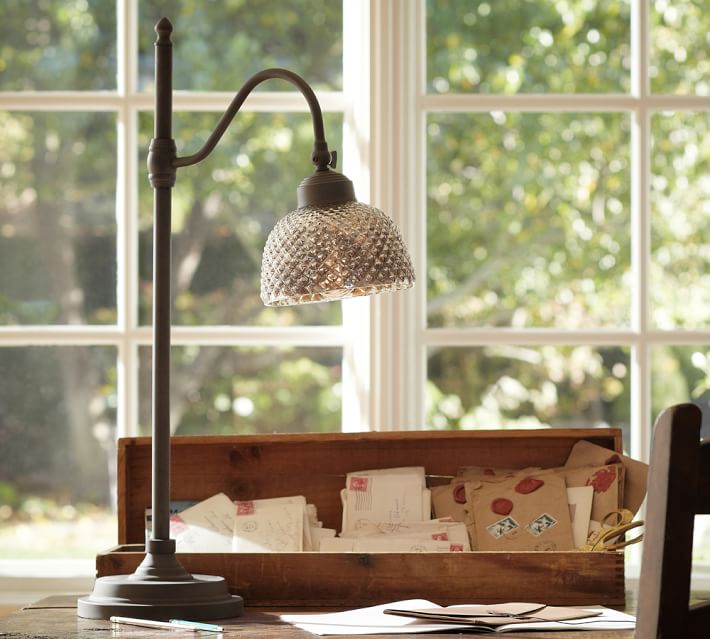 Chloe Hobnail Mercury Glass Task Table Lamp Pottery Barn
