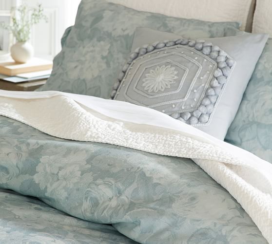 Brigette Print Floral Duvet Cover & Shams Gray Pottery Barn