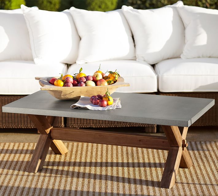 Abbott Rectangular Coffee Table Brown Pottery Barn