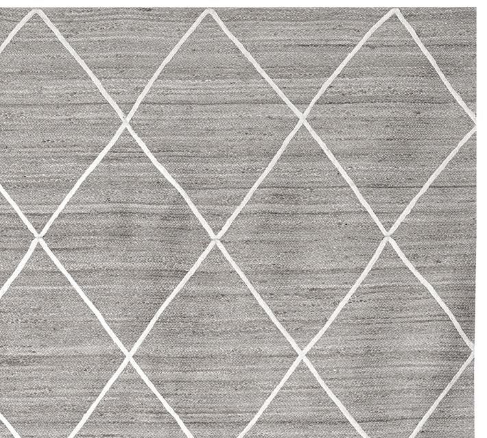 Jute Lattice Rug Gray Ivory Pottery Barn