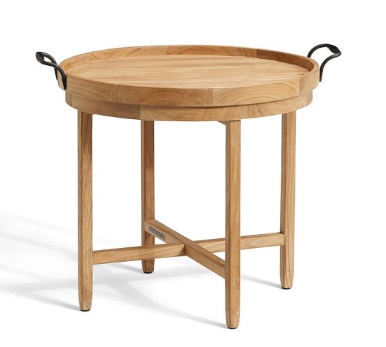 Teak Outdoor Tray Table Pottery Barn