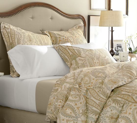 Blythe Paisley Organic Sateen Duvet Cover & Shams - Neutral | Pottery Barn