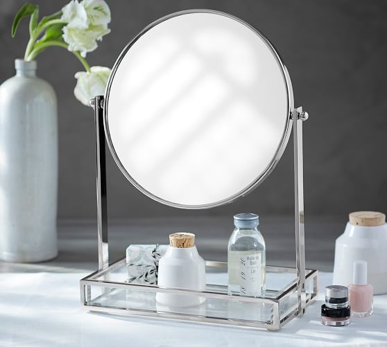 Tray with Mirror Vanity Storage Pottery Barn