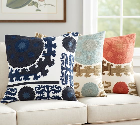 Suzani Embroidered Decorative Pillow Cover Pottery Barn