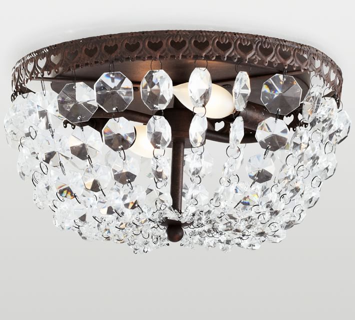 Mia Faceted Crystal Flush Mount Pottery Barn