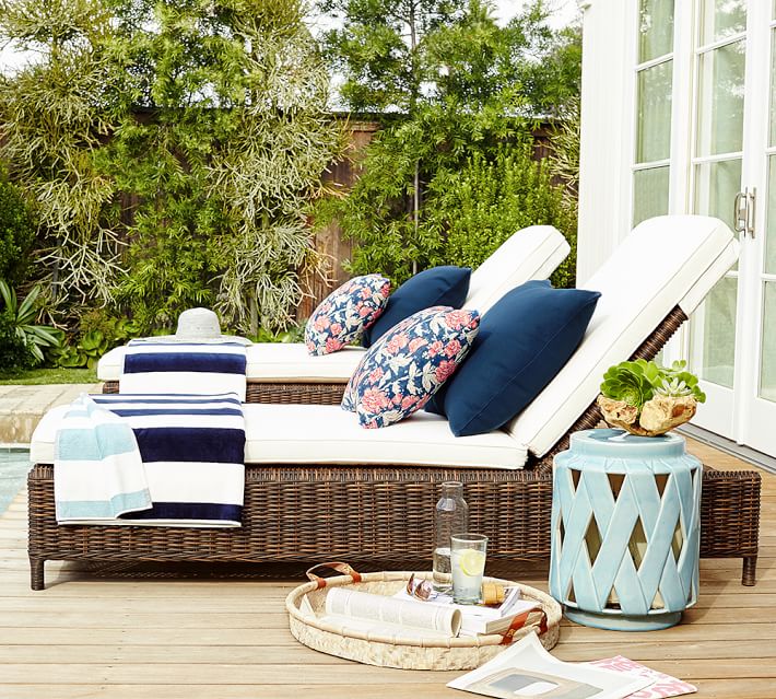Lattice Ceramic Outdoor Side Table Pottery Barn