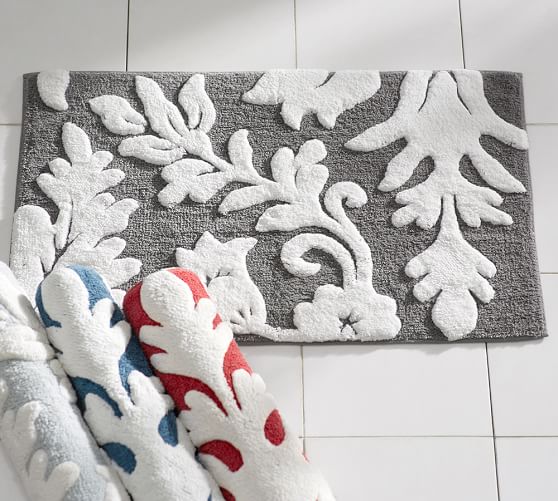 Damask Bath Mat Pottery Barn