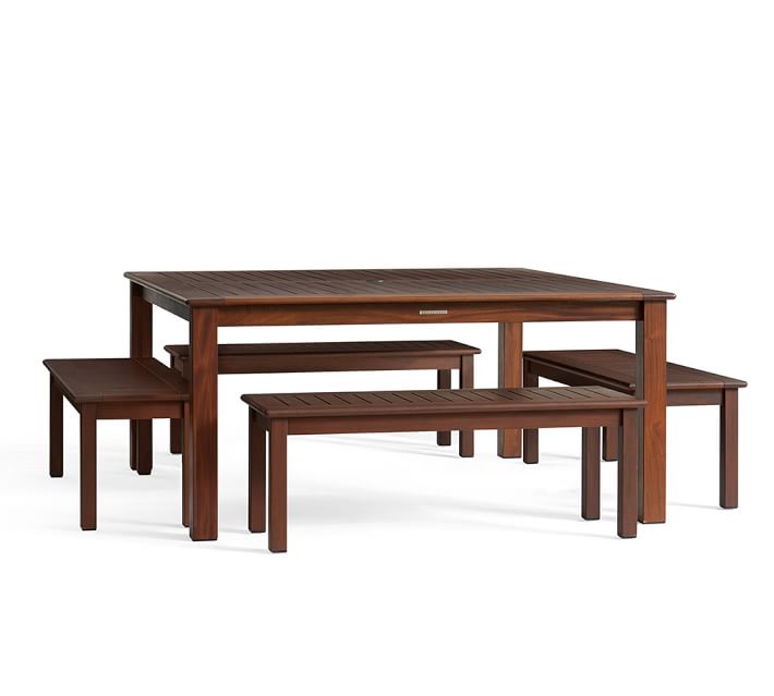 Ham Square Table Bench Dining Set Honey Pottery Barn