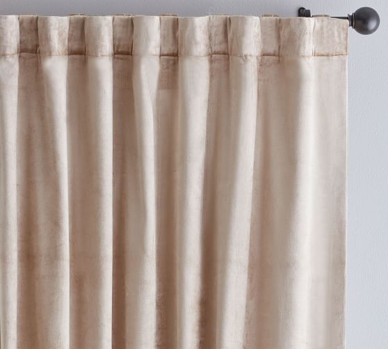 Shiny Velvet Curtain Gray Pottery Barn