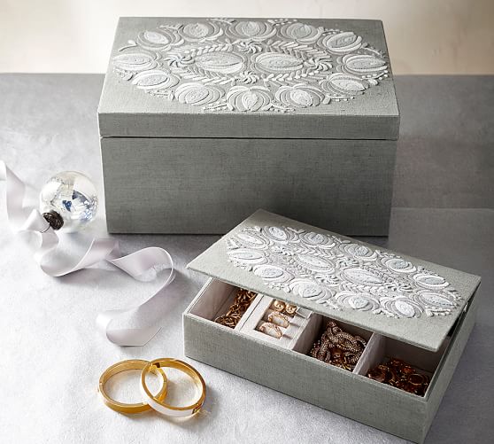 Sabine Embroidered Small Jewelry Box Pottery Barn