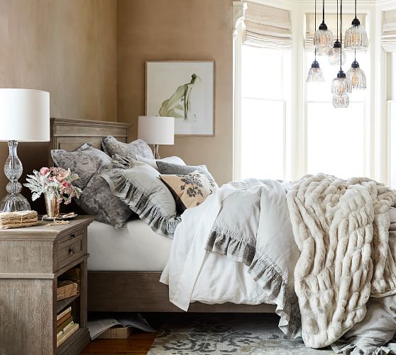 Brigette Print Floral Duvet Cover & Shams Gray Pottery Barn