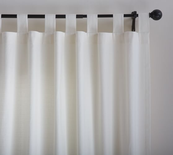 Textured Cotton Tab Top Drape 50 X 96 Navy Pottery Barn