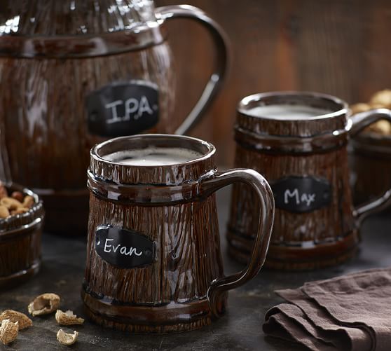 Faux Bois Barrel Beer Mug Pottery Barn