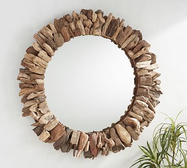 Natural Driftwood Wall Mirror - Round | Pottery Barn
