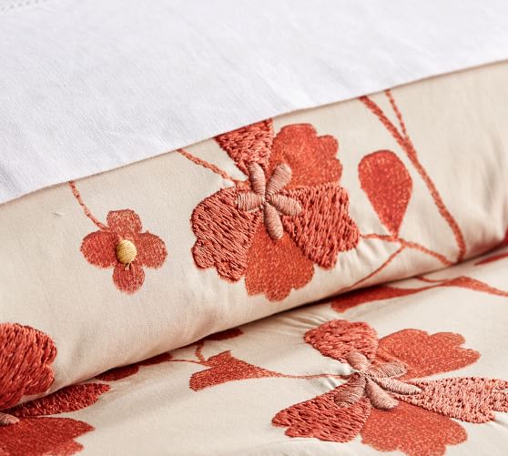 Ramona Printed Embroidered Duvet Cover & Shams Pottery Barn