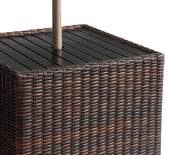 Torrey AllWeather Wicker Umbrella Stand Side Table Umbrella Stands