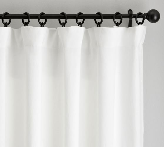 Classic Belgian Flax Linen Curtain - White