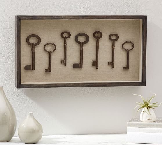 Key Shadow Box Wall Art Wall Decor Pottery Barn