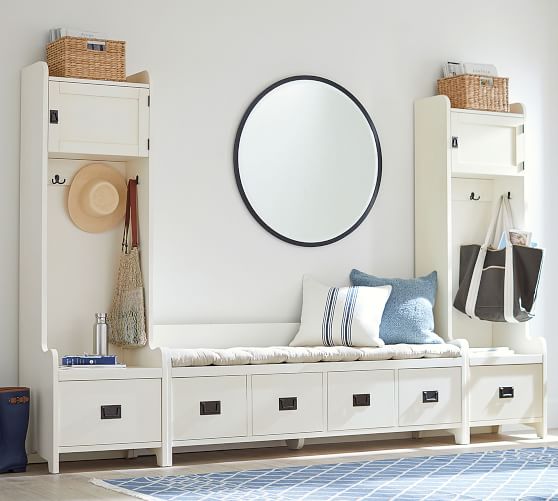 Wade 3 Piece Bench & Tower Entryway Set Almond White
