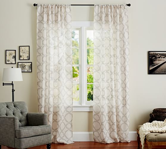 Kendra Trellis Sheer Curtain Pottery Barn