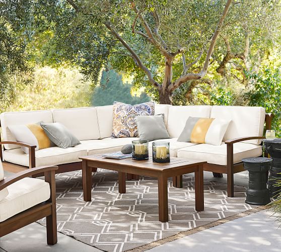Chatham Outdoor Sectional Set, Honey Pottery Barn