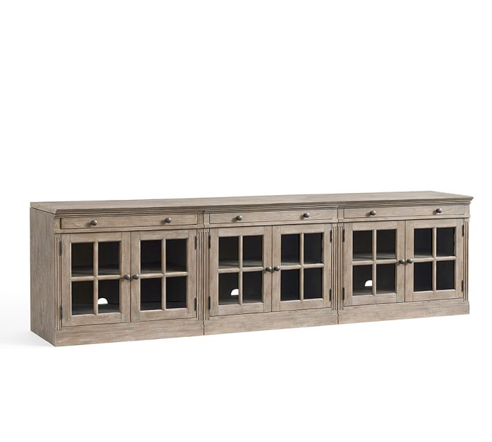Livingston Large Tv Stand With Glass Doors Pottery Barn