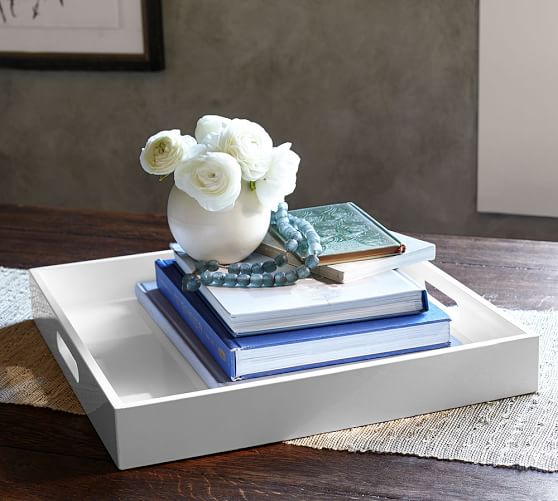 White Square Lacquer Tray Pottery Barn
