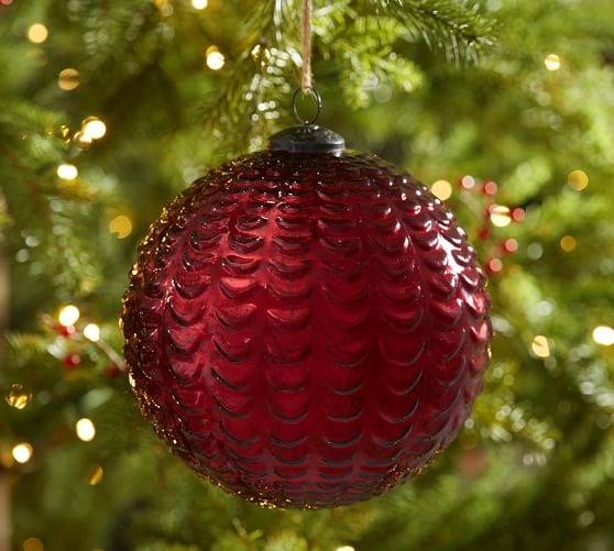 Oversized Red Mercury Glass Christmas Ornaments Pottery Barn